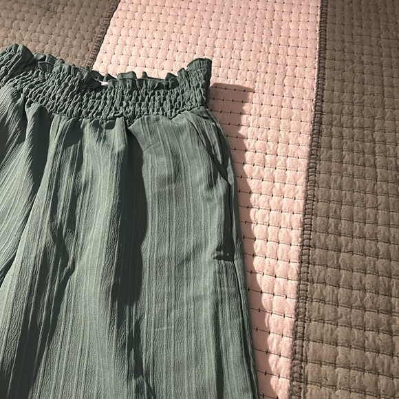 Solid Shirred Waist Wide Leg Pants, Elegant Pants For Spring & Fall - Picture 4 of 6